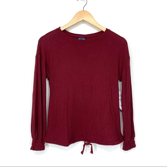 Scoop Maroon Red Cozy Soft Ribbed Pajama Set Shirt & High Waisted Jogger New Nwt - Picture 2 of 16